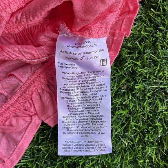 VERO MODA Pink Shoulder Tie Tank Top size small - Picture 9 of 11